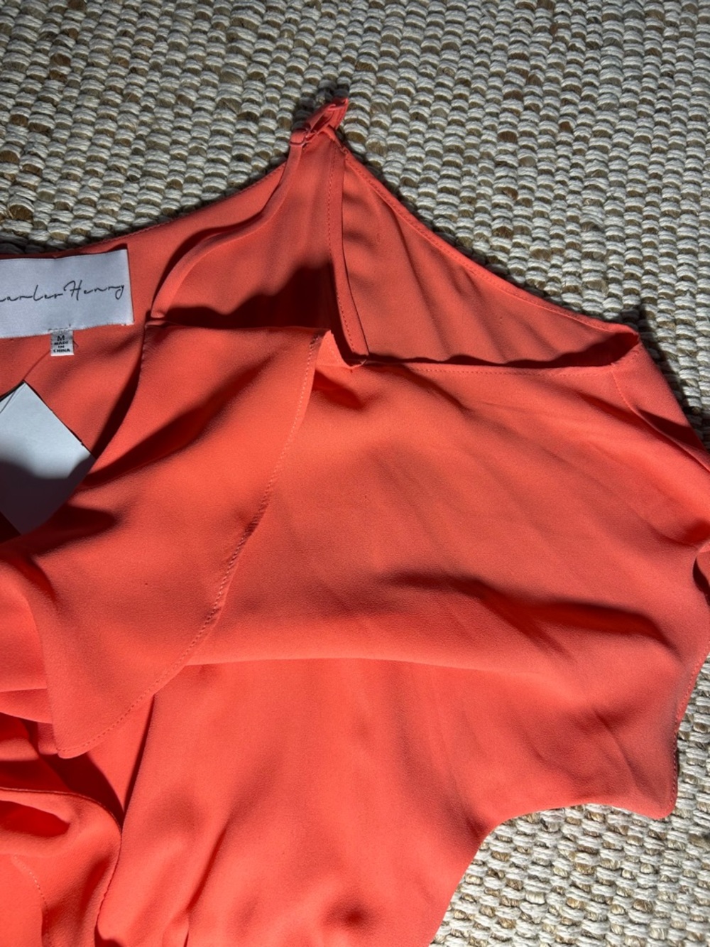 Coral Ruffle V-Neck Mini Dress - Picture 6 of 11